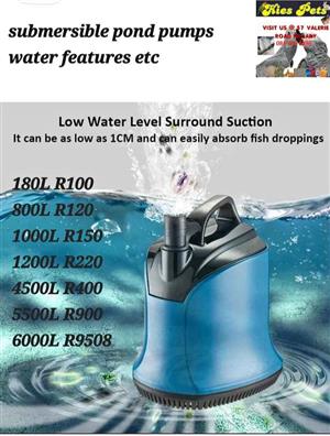 Submersible pond pumps available