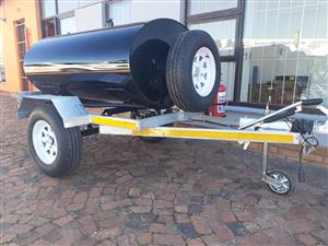 Mild Steel Diesel Bowser/ Fuel Trailer/ Mini Tanker 1000 liter BRAKED