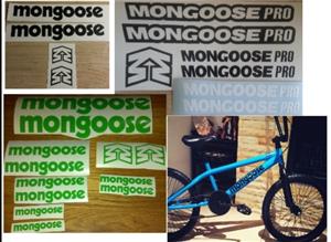 Mongoose BMX bicycle frame stickers decals kits