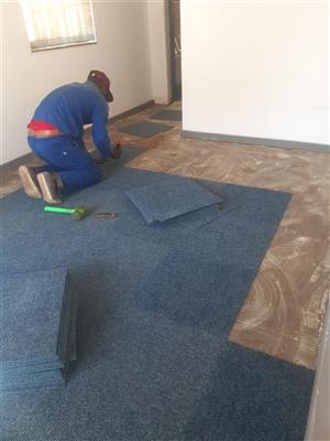 Used Carpet tiles supply and fit (price per square meter)