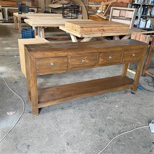 Handcrafted Stained Pine Console Table – Perfect for Entryway, Living Room or Hallway