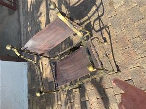 Chair wrought iron & leather quality 