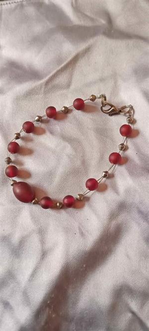 Vintage Venetian Red WhiteHeart Trade Glass Beads