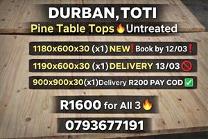 Pine Table Tops, New,ONCE-OFF SPECIAL