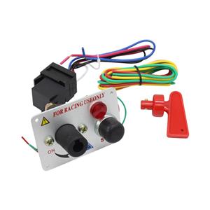 Racing Spec Switch Panel with Key & Start Button (Silver Face)