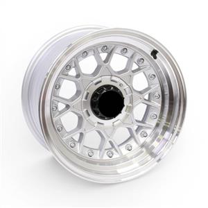 15″ M8628 4/100 & 4/114 Silver Machine Lip Alloy Wheels
