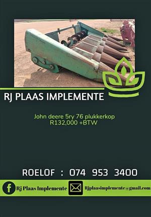 John deere 5 ry 76 Mielie tafel