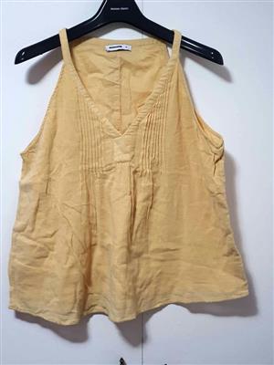 Yellow linen top from Woolworths