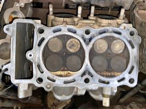 Kawasaki ER 6 cylinder head. Meyerton bike scrapyard new and secondhand spares.