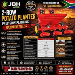 New 2 row potato planters for sale at Mad Farmer SA