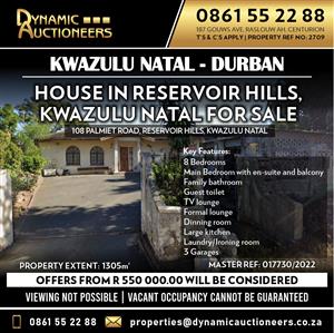 HOUSE IN RESERVOIR HILLS, KWAZULU NATAL FOR SALE