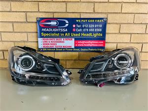 Mercedes Benz W204 C-class Facelift left and right side xenon headlights 