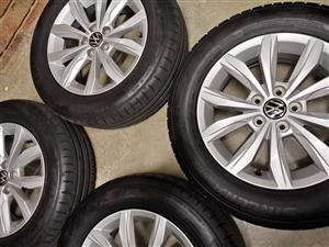 15inch VW Polo TSi/Vivo original new mags with fairly new tyres set (5x100pcd)