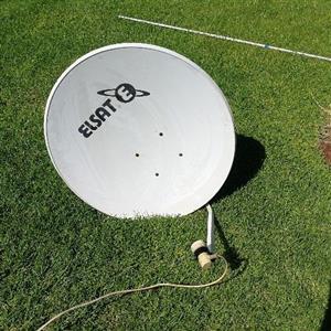 Elsat satellite dish with single lnb and wall mount bracket 