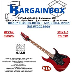 IBANEZ RG550DX-RR RG GENESIS COLLECTION BASSWOOD BODY