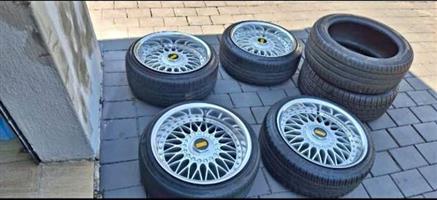 17 inch mags with tyres & 2 extra tyres 5/20 PCD for sale