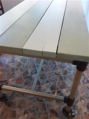 Large oak patio table/computer station