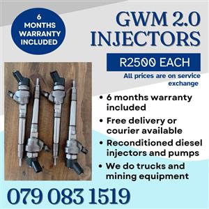 GWM 2.0 INJECTORS FOR SALE WITH WARRANTY INCLUDED 