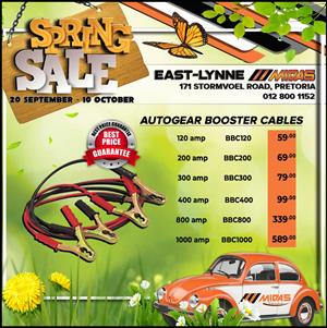 Get AutoGear Booster Cables at these LOW prices at East-Lynne Midas! 