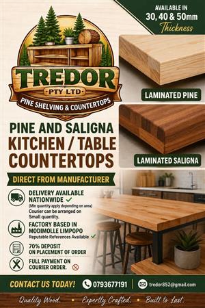 Laminated Pine and Saligna Tops