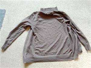 Brown ladies jersey zipup