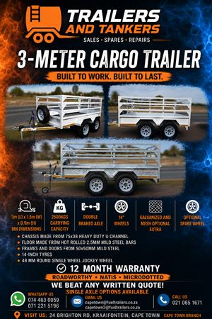 double axle 3 meter Utility Trailer/ Carog trailer