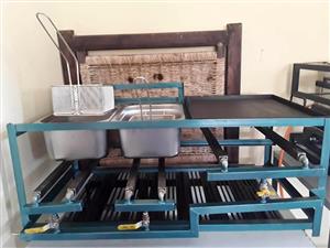 Gas flat top Deep fryer 2x8ltr