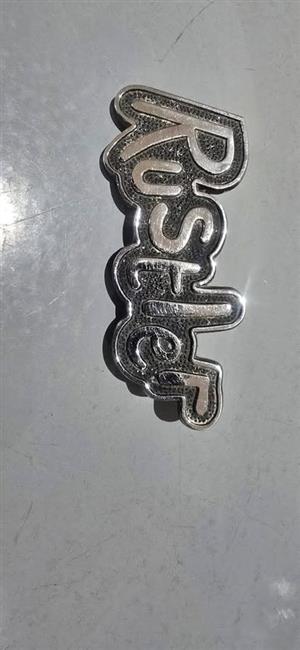 1973 Valiant Rustler Pickup fender Badge.