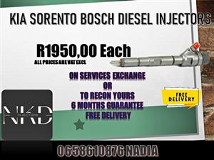KIA SORENTO BOSCH DIESEL INJECTORS /FOR SALE WITH 6 MONTHS WARRANTY