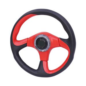 Sport Wheering Wheel in Black & Red Vinyl Leather Finish