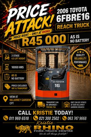 Toyota 6FBRE16 Reach Truck