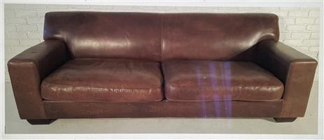 Genuine Leather brown modern couch