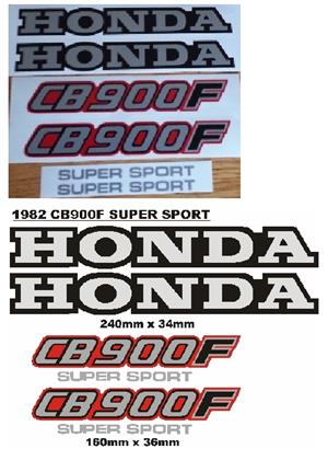 1982 CB 900F super sport tanks and side decals stickers graphics sets