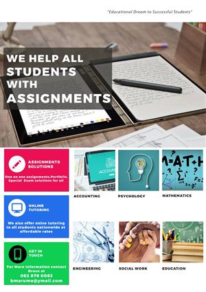 ASSIGNMENT AND PORTFOLIO SOLUTIONS FOR ALL DEGREES 
