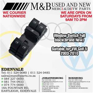 Window Switch full black (Brand New)  Suitable for VW Golf 5  2003-2010