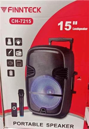 15" Bluetooth Rechargeable Portable Speaker with wireless mic, New with warranty and FREE DELIVERY
