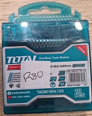 Brand New Total Tools 10 Pcs Impact Screwdriver Bits  Bits