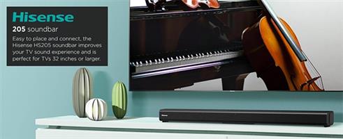 Hisense 60Watt 2.0 Channel SoundBar - Bluetooth, HDMI, ARC/Optical Line-in RCA/USB