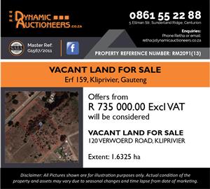 Vacant Land Agricultural For Sale in Kliprivier
