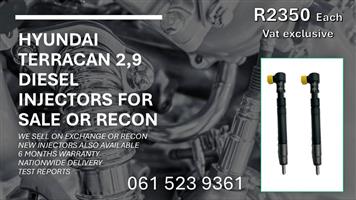 HYUNDAI TERRACAN 2.9 DIESEL INJECTORS -FREE COURIER NATIONWIDE