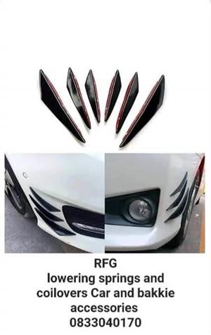 6 piece universal  carbon bumper canards