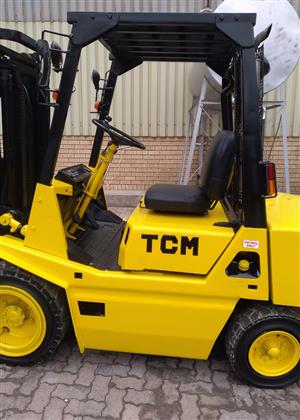 3T TCM Forklift. Completely Refurbished. Runs on both Gas and Petrol. 
