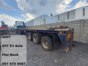 2007 - OTI 13 meters Tri Axle Flat Deck Trailer now on sale