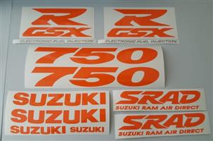 1998 Suzuki GSXR SRAD 750 EFI stickers decals vinyl graphics 