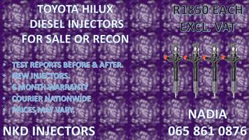 RECONDITIONED DIESEL INJECTORS FOR SALE FOR TOYOTA HILUX 