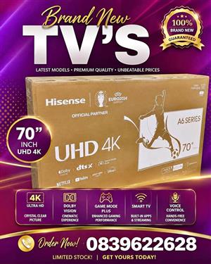 Hi-sense tv’s for sale  Available on order only Contact for price collection can be arranged