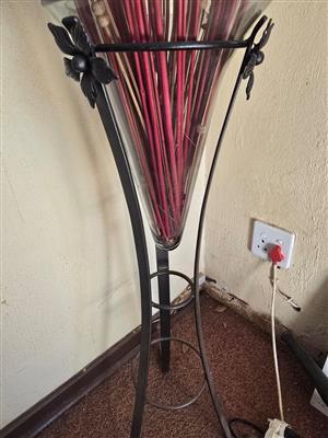 Black Metal Stand with Glass