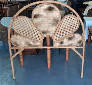 Single-bed, cane and rattan headboard