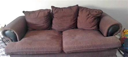 FOR SALE: Brown Jumbo Cord 2-Seater Scatter-Back Sofa 