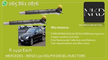 MERCEDES C270 DELPHI DIESEL INJECTORS FOR SALE ON EXCHANGE OR RECON WITH 6 MONTH